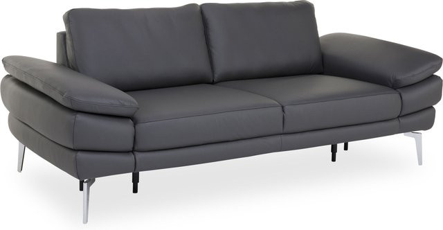 3 Sitzer Sofa MONDO CIVITA in Anthrazit mit Lederbezug, B/T/H: 236 x 90 x 89 cm - Bild 1