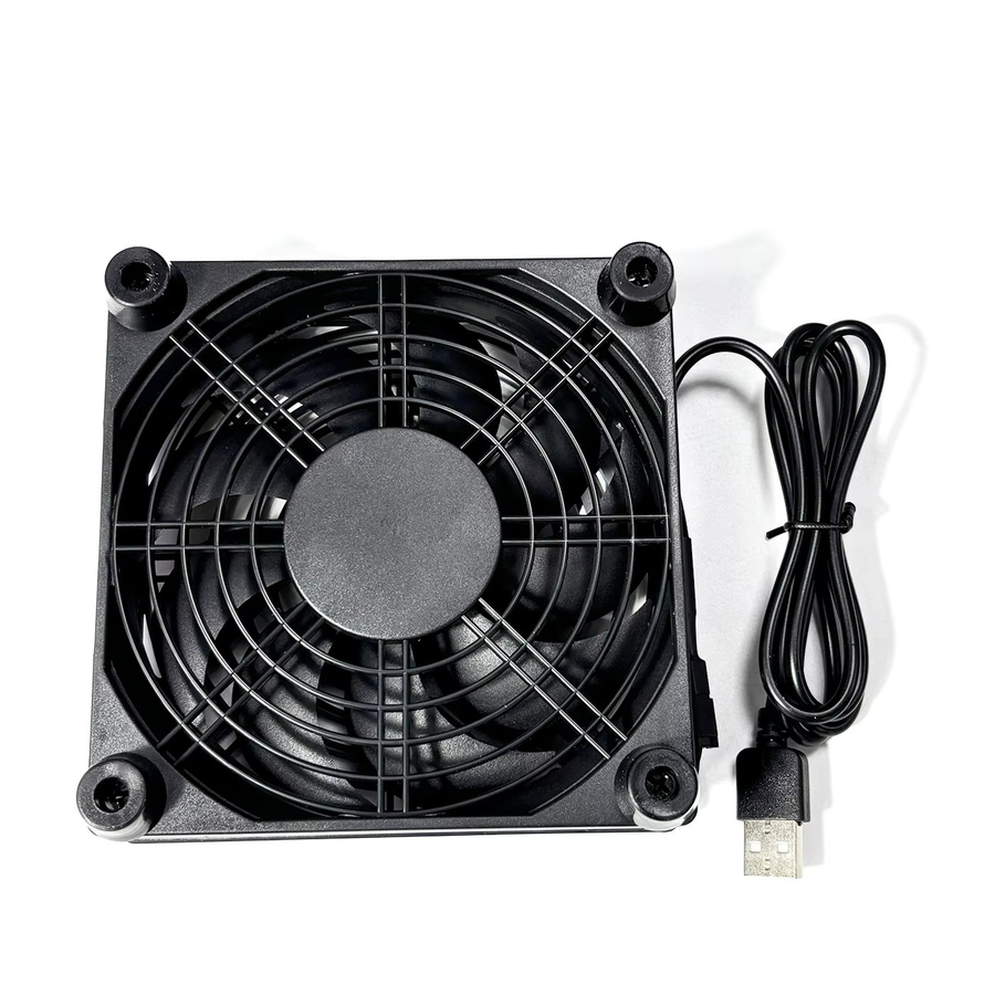 AuyiHomu Leiser USB-Kühllüfter 120mm in Schwarz für Router, Modem, TV-Box, PS5 und PC mit USB-A Anschluss - Bild 2