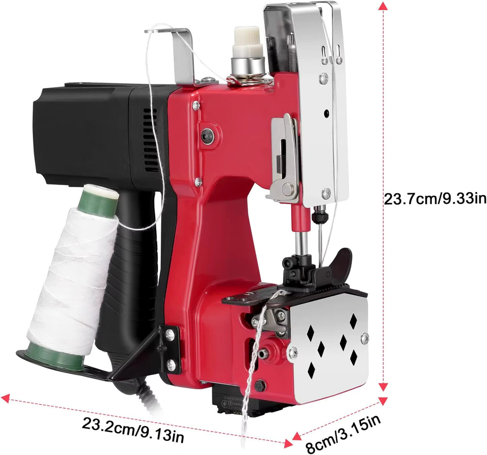 DWiusty Tragbare Elektrische Versiegelungsmaschine für gewebte Taschen in Rot und Metall, Industrielle Schaukel-Versiegelung für Haushalt und DIY, 220 V - Bild 4