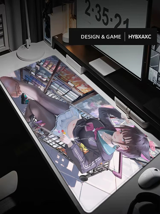 HYBXAXC Blue Archive Kyouyama Kazusa Anime Mauspad in Blau, Weiß und Multicolour für PC und Gaming-Zubehör - Bild 2