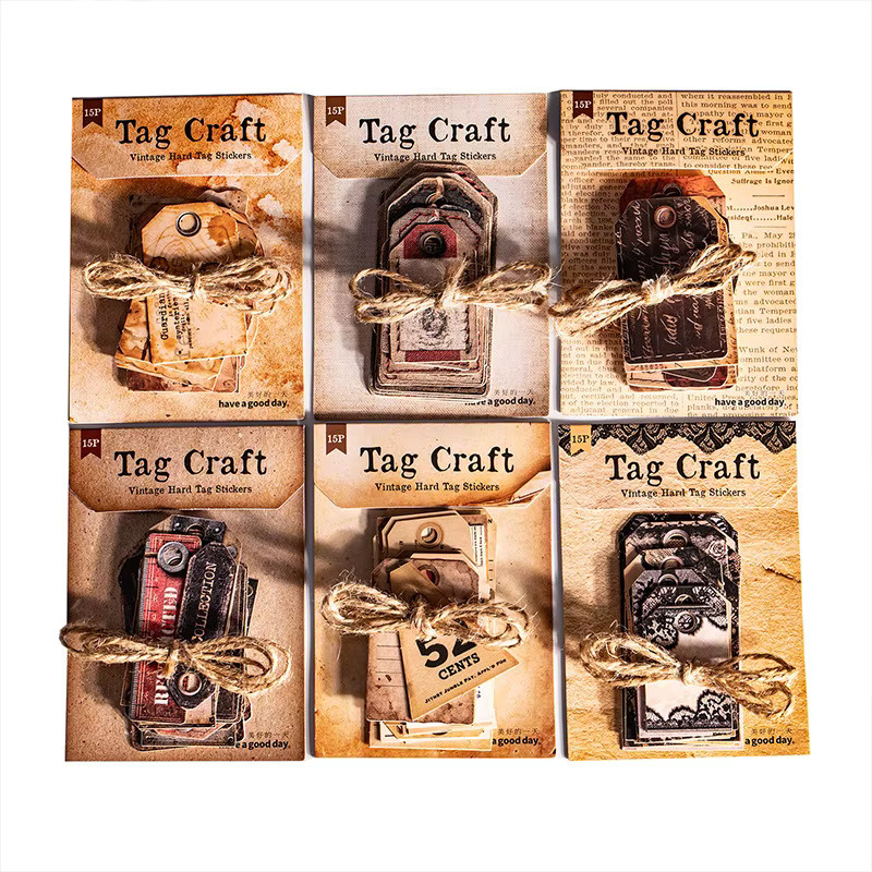 Craft House Vintage Etiketten Set aus Hartkarton mit 6 Designs für Scrapbook und DIY Dekoration, 15 Blatt pro Packung, Mehrfarbig - Bild 3