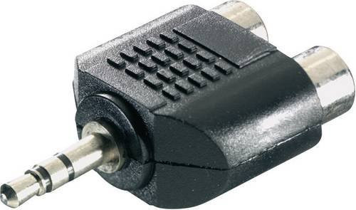 SpeaKa Professional SP-7870248 Audio Y-Adapter Schwarz mit 1x 3,5mm Klinkenstecker auf 2x Cinch-Buchse - Bild 1