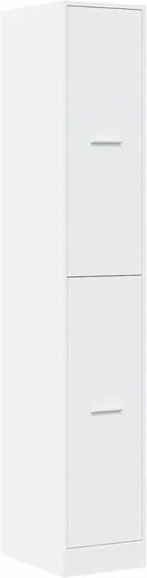 vidaXL Apothekerschrank Weiß mit Schranktüren aus Holzwerkstoff B: 30 cm, T: 41 cm, H: 174,5 cm - Bild 1
