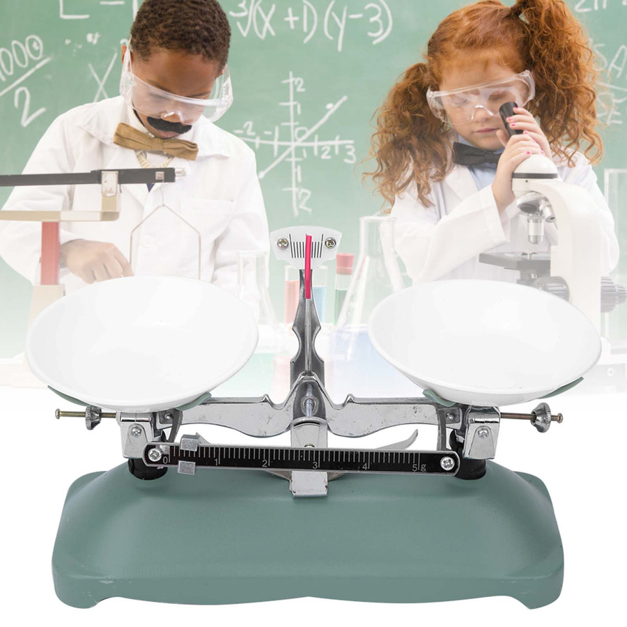 CosyHome Mechanische Balkenwaage Schale mit Gewichtssatz Chemie Physikalisches Experiment Zubehör - Bild 5