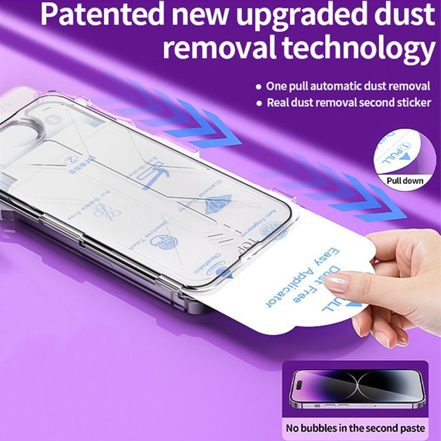 Balsam Displayschutzfolie aus gehärtetem Glas in Transparent für iPhone 15, 14, 13, 12, 11 Pro, XS Max, XR mit Staubentfernungsset - Bild 1