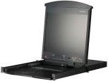 ATEN Altusen KL1508AM KVM-Konsole mit KVM-Switch, 8 Anschlüsse, USB und PS/2, 17 Zoll, VGA, 1U Rack, Schwarz - Bild 1