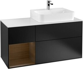 Villeroy & Boch Finion Waschtischunterschrank mit Abdeckplatte, Farbe Blau matt lacquer, Breite: 120 cm, Tiefe: 50,1 cm, Höhe: 50,1 cm - Bild 1