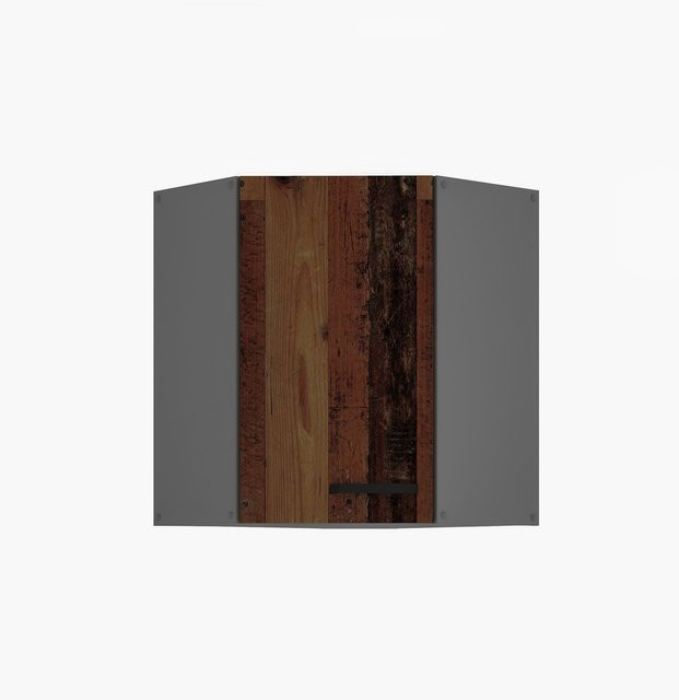 Eckhängeschrank OLD STYLE in Old Wood Anthrazit mit Einlegböden - Bild 1