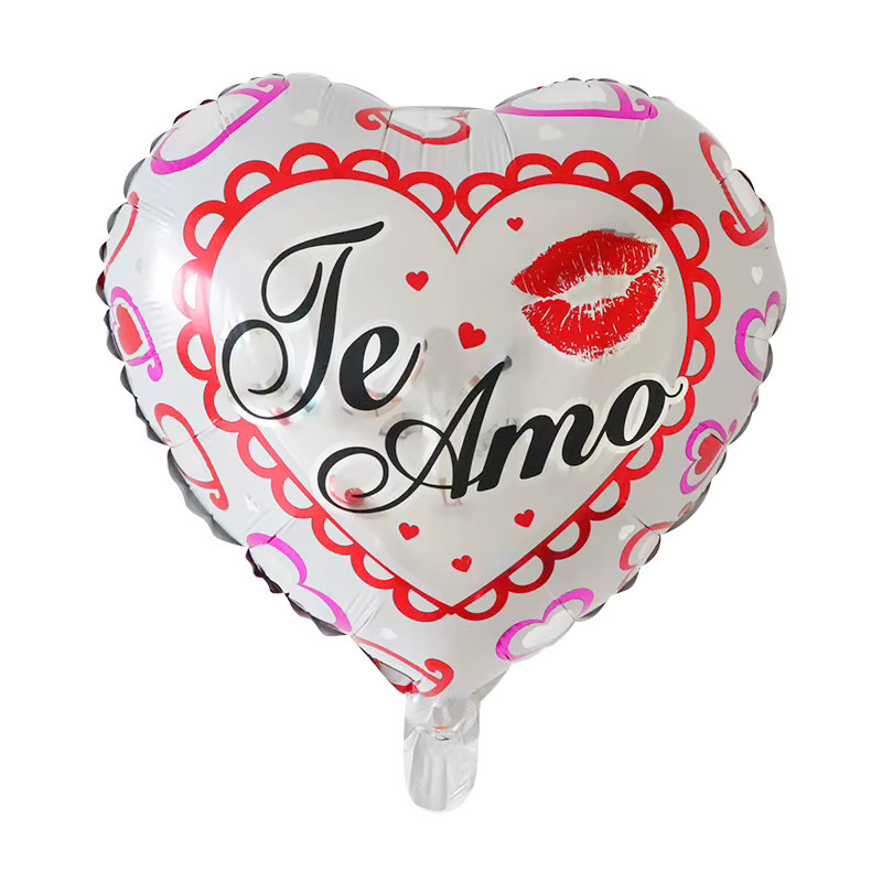 10 Stück TE AMO Folienballons mit Herz-Motiv für Valentinstag, Verlobung und Hochzeit, Durchmesser: 45,72 cm - Bild 2