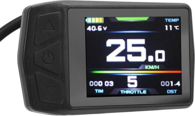 Fishine LCD-Display für Elektroroller mit USB-C-Ladeanschluss, Schwarz - Bild 1