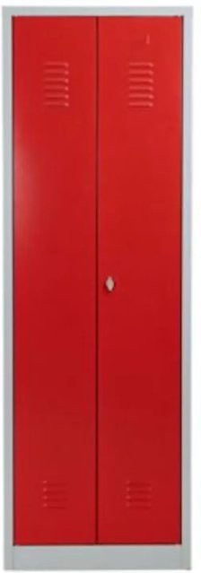 Proregal Metallspind Dolphin mit Vorhängeschloss-Funktion, Grau-Rot, H x B x T: 180 x 60 x 50 cm - Bild 1