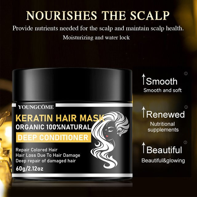 YOUNGCOME Keratin Haarmaske, trockenes Haar, Unisex - Bild 1