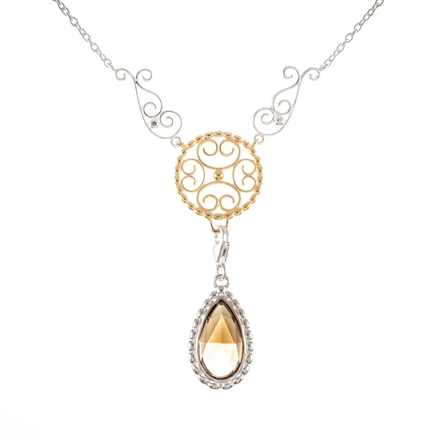 Collier Signature, 925 Silber teilvergoldet, cognac, Damen - Bild 1