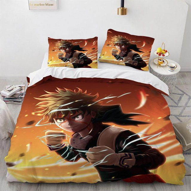 My Hero Academia Bettwäsche-Set aus Polyester mit 3D-Anime-Design, 2-teilig, Mehrfarbig, Breite: 173 cm, Länge: 218 cm - Bild 1