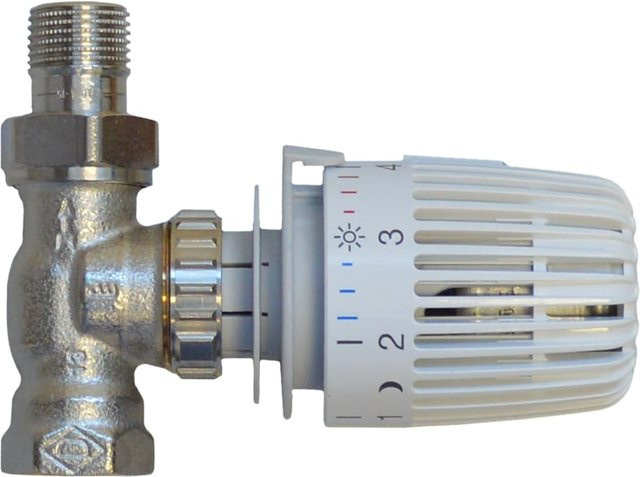 Heimeier Thermostat-Ventil 1/2 Z DG in Weiss mit Fühler K aus Messing - Bild 1