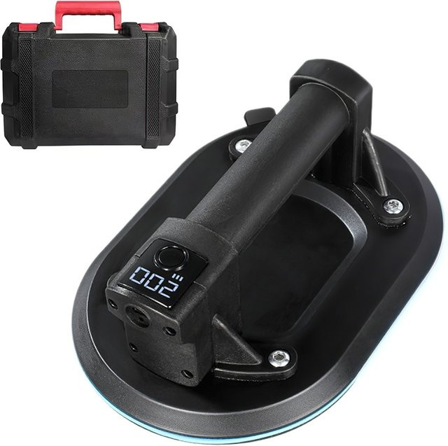 Lpnove Elektrischer Vakuum-Saugnapf in Schwarz mit 1800 mAh Akku für bis zu 200 kg Last als schwerer Heber für Granit, Glas und Fliesen - Bild 1