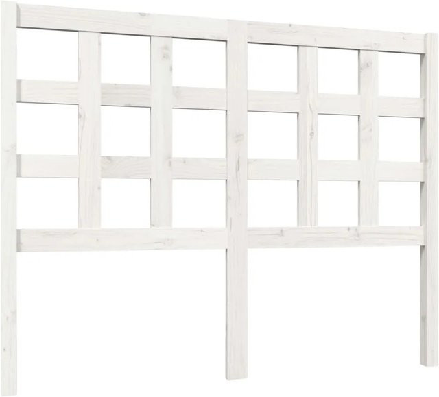 vidaXL Kopfteil aus Massivholz Kiefer in Weiß mit rustikaler Optik, B/T/H: 125,5 x 4 x 100 cm - Bild 1
