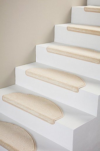 Jotex SOFT Stufenteppich 15er-Pack aus Polyester in Weiß und Beige, halbkreisförmig - Bild 1