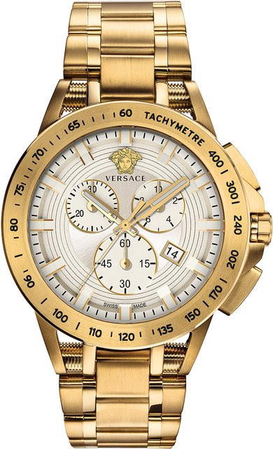 Versace Chronograph, Quarz, Edelstahl, Silber, 45 mm, Herren - Bild 1