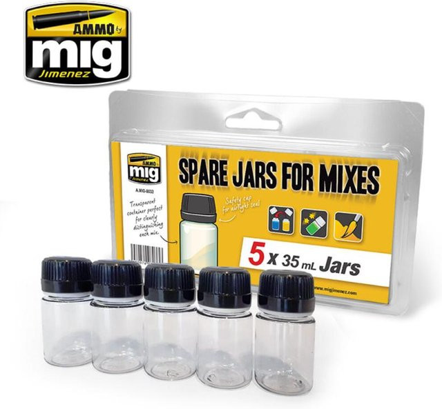 AMMO by MIG Jimenez Spare Big Jars for Mixes, Nachfüllpack, 5 x 35ml Jars - Bild 1