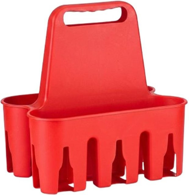 Shenzhennalan Bierflaschenträger 6er-Pack Getränkehalter aus Kunststoff in Rot - Bild 1