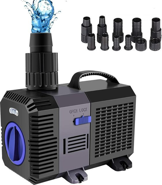 Forever Speed Teichpumpe als Filterpumpe für Koi-Teich und Bachlauf, Schwarz, 3600 l/h - Bild 1