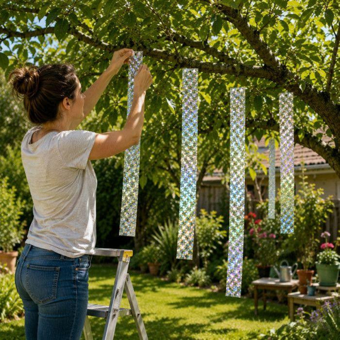 LG-EXPRO Holografisches Vogelschutzband Beidseitig Reflektierend mit Flash-Effekt für Garten und Balkon, Breite: 2,4 cm, Länge: 50 m - Bild 4