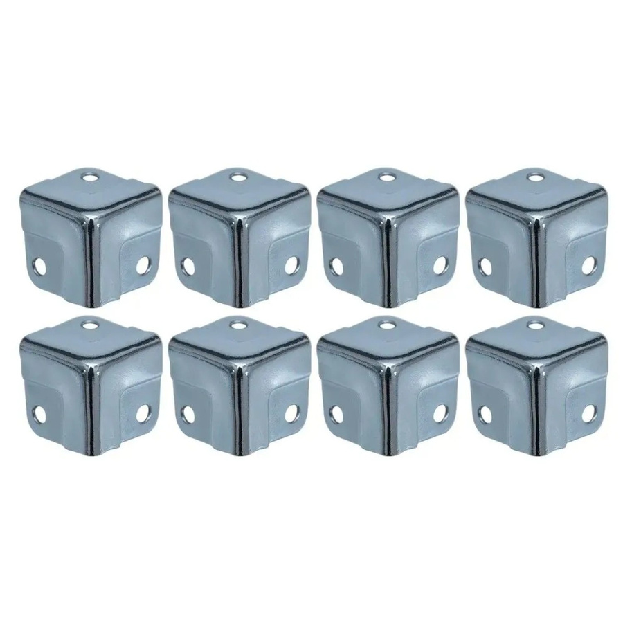 HMF Eckenschutz aus Metall für Koffer, 8 Stück, Silber verzinkt, B/T/H: 1,8 x 1,8 x 1,8 cm - Bild 2
