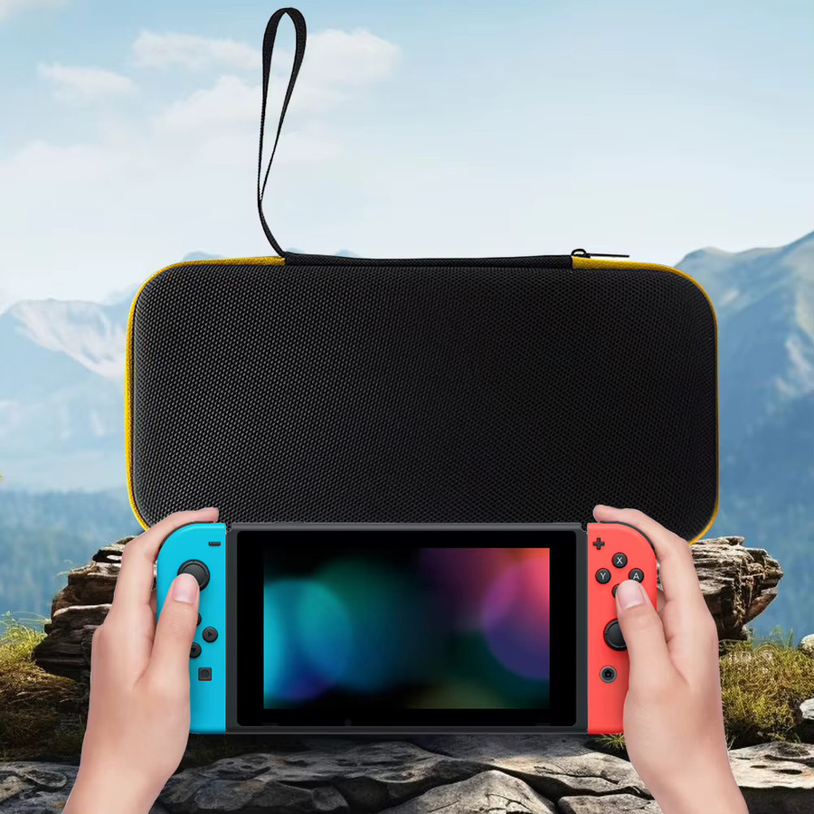 Tragbare Reisetasche mit Netztasche als Schutzhülle für die Retroid Pocket 5 Handheld-Spielekonsole in Schwarz - Bild 4