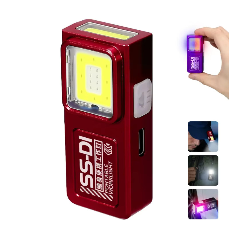 NEWBIRTH LED COB Mini-Taschenlampe mit Magnet und USB-Wiederaufladung für Outdoor, Camping und Arbeit - Bild 7