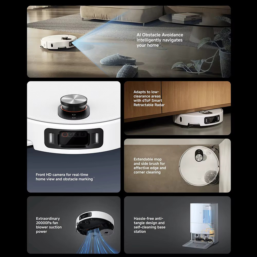 Xiaomi Robot Vacuum 5 Pro Saugroboter mit 20000Pa Saugkraft und Selbstreinigungsstation in Weiß - Bild 2