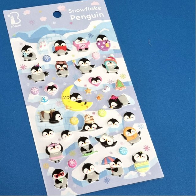 BONITO 3D Puffy Aufkleber Schneeflocke Pinguin Multicolor für Scrapbooking und Journaling - Bild 1