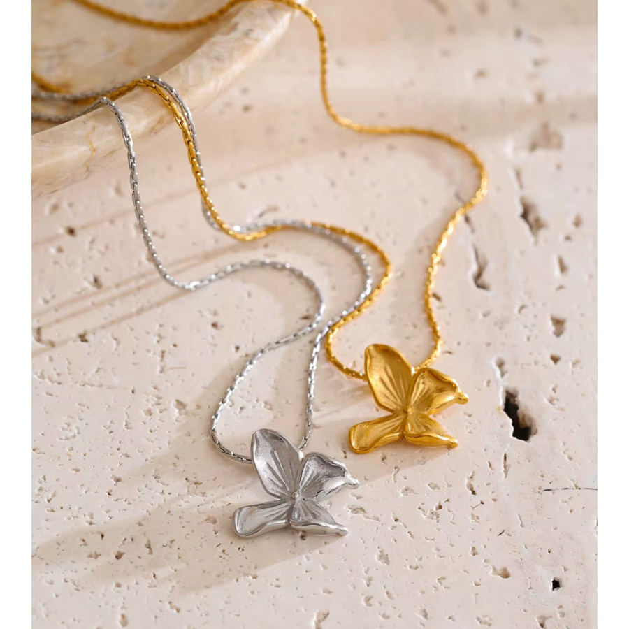 Yhpup Halskette mit Schmetterlings-Anhänger, Edelstahl, Gold, Unisex - Bild 1