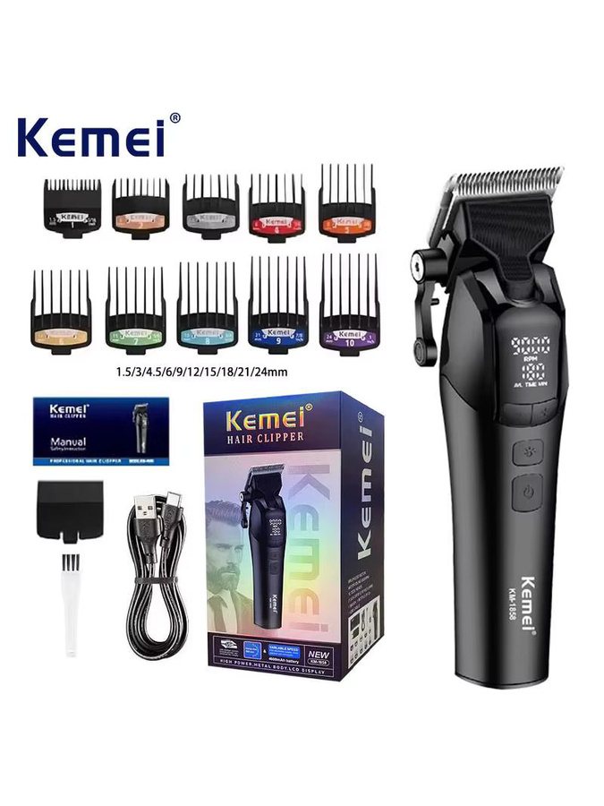Kemei KM-1858 Elektrische Haarschneidemaschine, Schwarz, Unisex - Bild 7