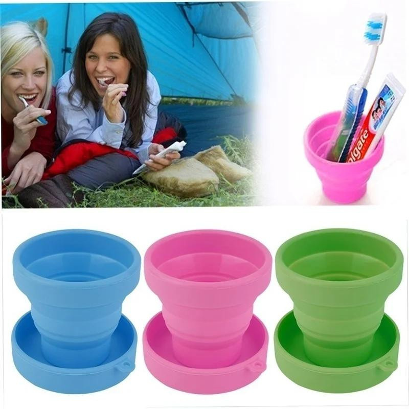Happypilot Faltbecher aus Silikon mit Deckel, Hitzebeständiger Reisebecher für Outdoor und Sport, Rosa - Bild 3