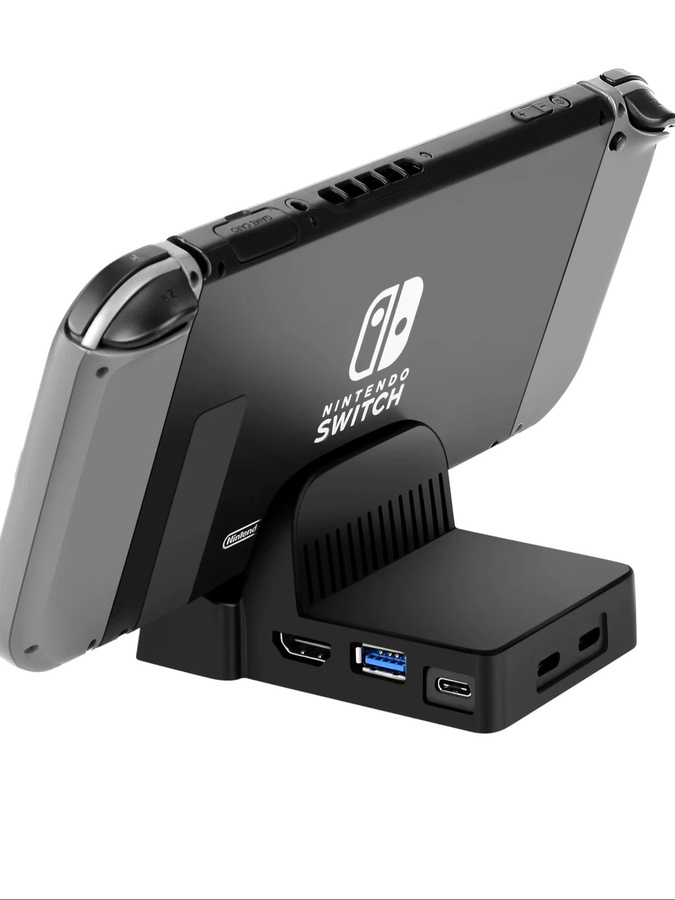 5 in 1 4K HDMI Adapter und Ladestation für Nintendo Switch 1 und 2 in Schwarz - Bild 7