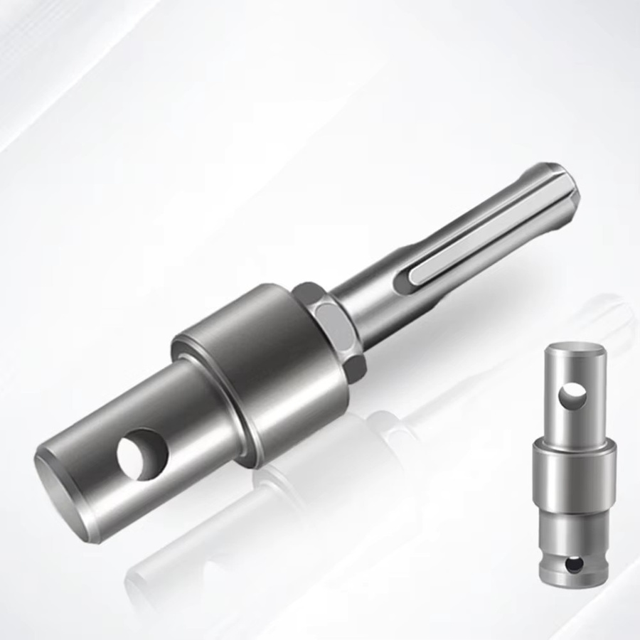 Erde Auger Adapter Werkzeug in Silber mit 4 Interface-Arten für Schlagschrauber und Hammerbohrer zur Gartenarbeit - Bild 2