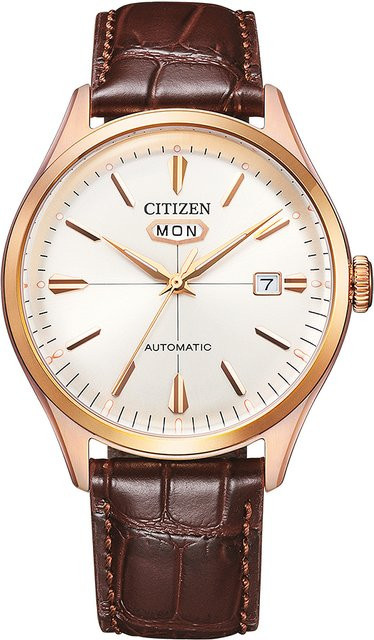 Citizen Automatik Herrenuhr, Edelstahl, Leder, 40 mm, 5 ATM - Bild 1