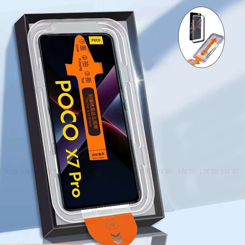 Xiaomi Poco X7 Pro Panzerglas Schutzfolie mit Staubentfernungs-Set, 9H Härte, HD Vollabdeckung, Transparent - Bild 2