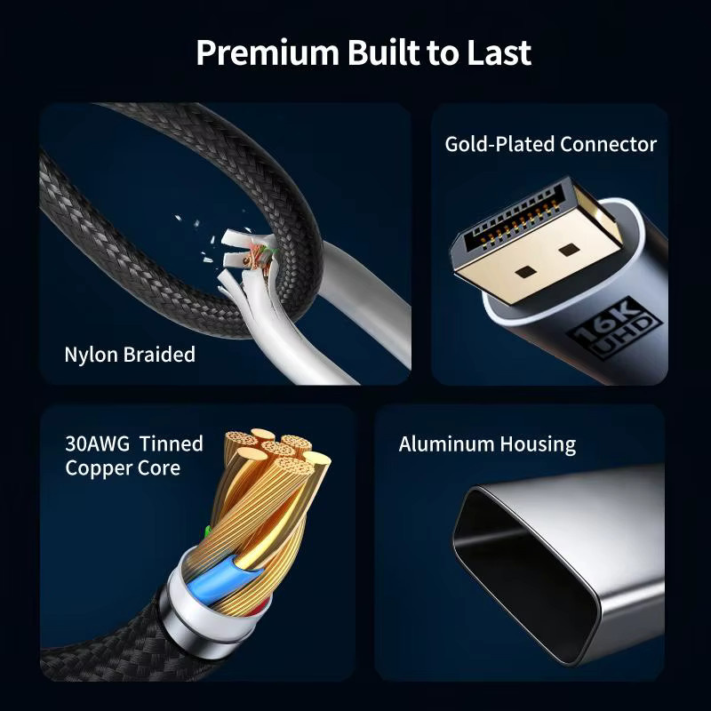 ULT-unite USB-C auf DisplayPort 2.1 Kabel mit 80Gbps für 16K@30Hz und 8K@120Hz, kompatibel mit Thunderbolt 4/3, MacBook Pro/Air, iPad und Galaxy S25 - Bild 3