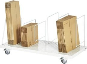 Fahrbares Kartonagenmagazin von Rau in Grau RAL7035, B: 150,0 cm, T: 65,0 cm, H: 61,5 cm - Bild 1