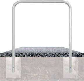 Schake Abweisebügel aus Stahlrohr in Silber zum Einbetonieren, Breite: 50 cm, Höhe: 140 cm - Bild 1