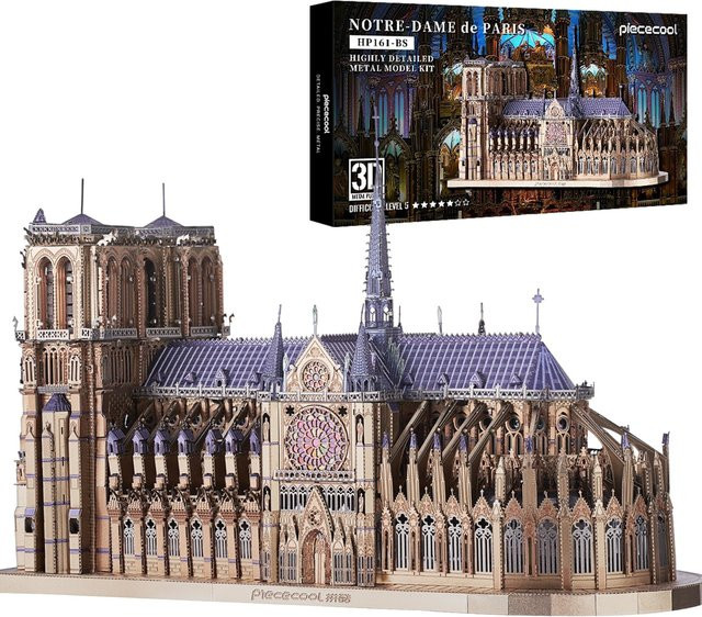 Piececool Notre Dame Kathedrale, 3D Metall-Nano Puzzle, Gebäude - Bild 1