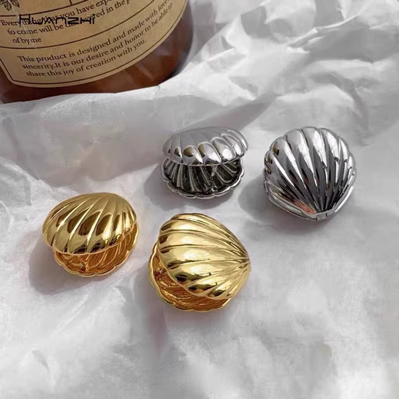 LATS Ohrstecker, Gold, Damen, Ozean Shell Textur - Bild 2