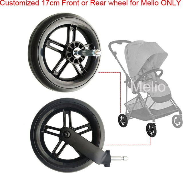Cybex Melio Ersatzrad für Vorder- oder Hinterrad, Schwarz, Durchmesser: 17 cm - Bild 1