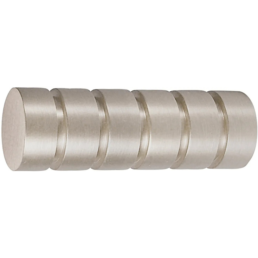Mydeco Gardinenstange-Endstück Rillcube in Edelstahl-Optik mit Rillen-Design, Durchmesser: 2 cm - Bild 2
