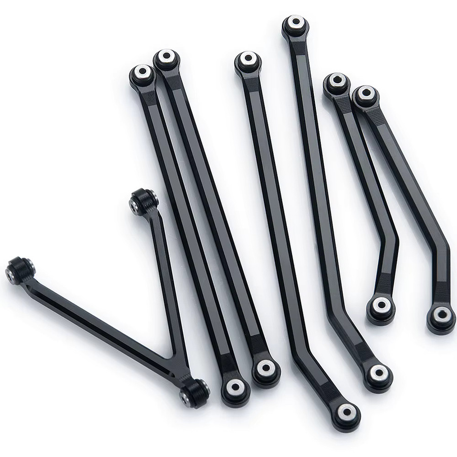 YEAHRUN CNC Aluminium High Clearance Chassis Links Linkage Set, 1:24, Metall, Schwarz - Bild 2