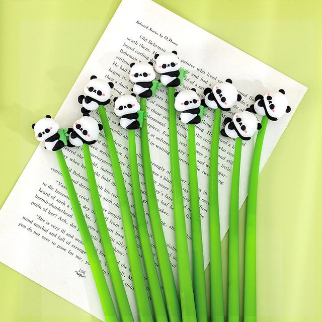 10er Set Panda Gelstifte mit schwarzer Tinte und 0,5 mm Spitze für Schule und Büro - Bild 1
