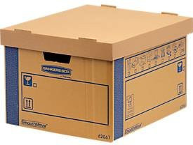 Archivbox SmoothMove™ Prime FastFold® in Braun, 5 Stück, Volumen 47,5 l, stapelbar mit Tragegriffen und vorgedruckten Beschriftungsfeldern, FSC-zertifizierter Karton - Bild 1