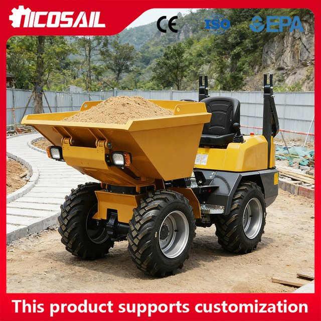 Micro Wheel D130 Hydraulischer Mini-Muldenkipper Dieselbetriebener Bau-Radkipper in Gelb - Bild 1